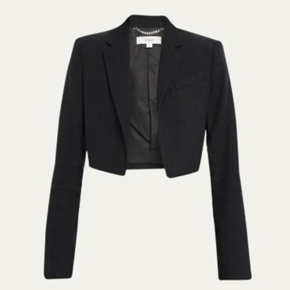 A.L.C. Women's 14 Black Andy Cropped Blazer Jacket Career Party Chic Business